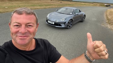 Steve Sutcliffe selfie with Alpine A110